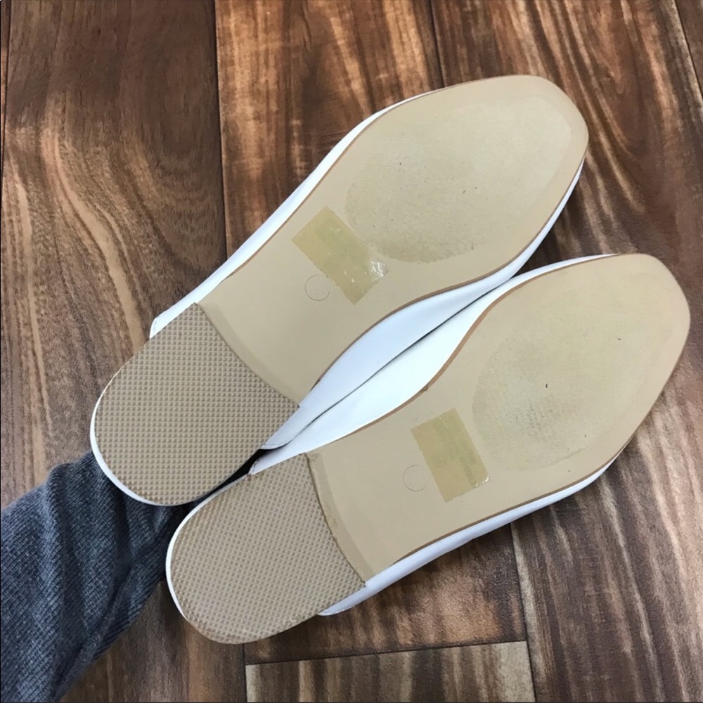 FINAL PRICE | White Leather Rose Slip on Loafers - Picture 5 of 5